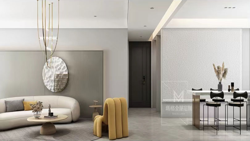 客廳設(shè)吧臺(tái)效果太驚艷！這168m2簡(jiǎn)約 設(shè)計(jì)，讓親友秒變檸檬精！